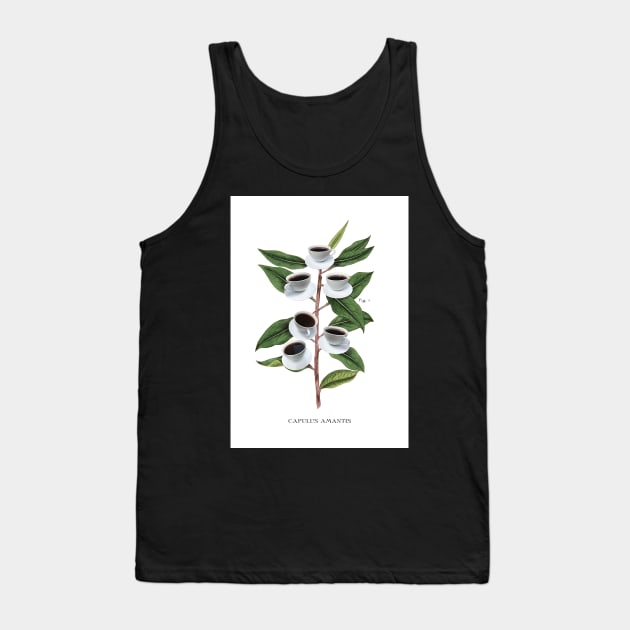 Botanical Coffee Poster, Coffee, Funny Humour, art for Coffee Shop or Kitchen Tank Top by Highdown73